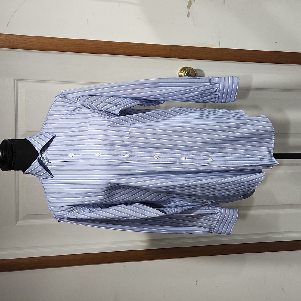 Men's Blue Striped Dress Shirt
